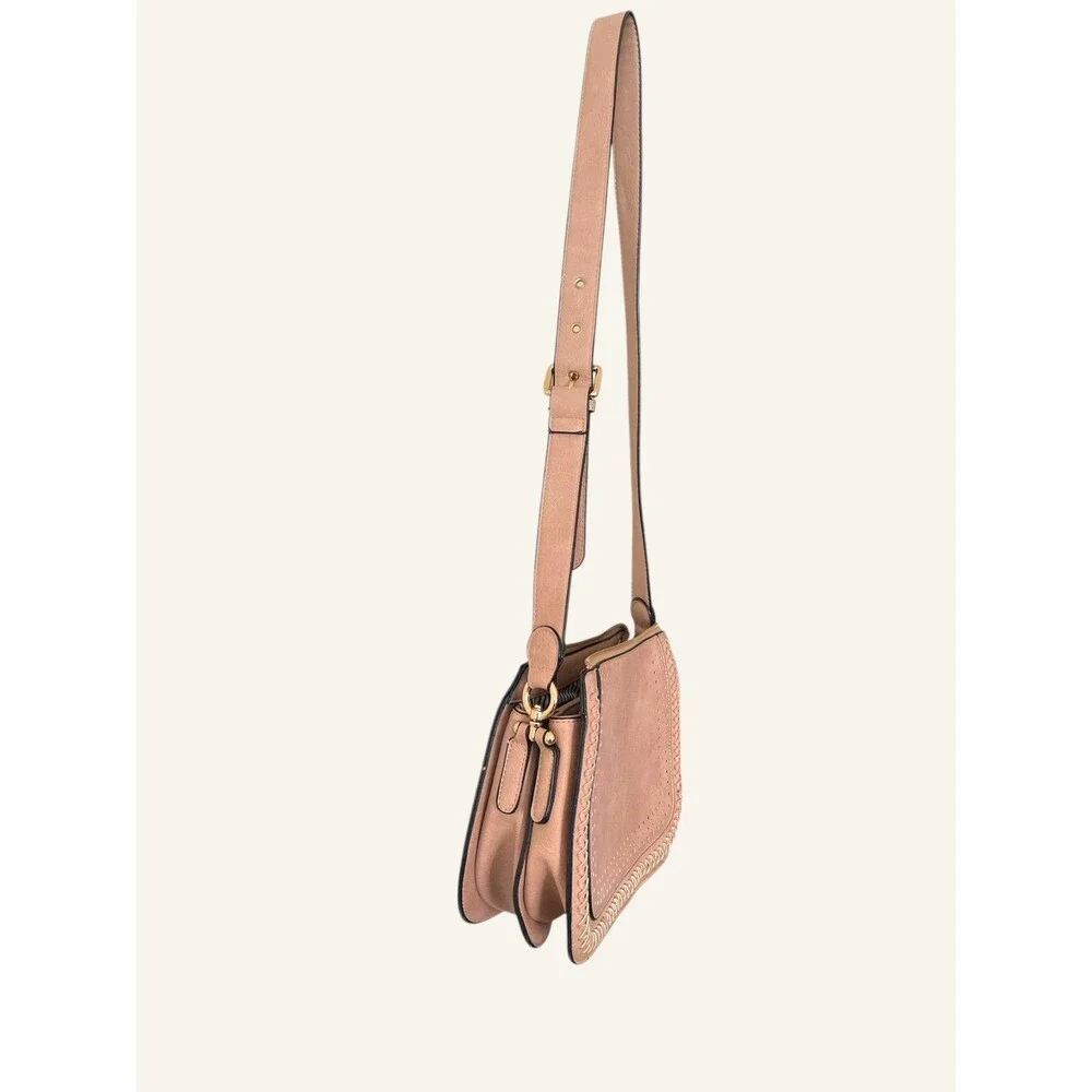 Kate And Alex Cuffaro Pink Crossbody Purse Italian Design Handbag - Picture 9 of 9